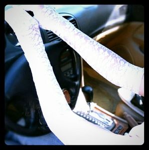 Long White Lace Gloves